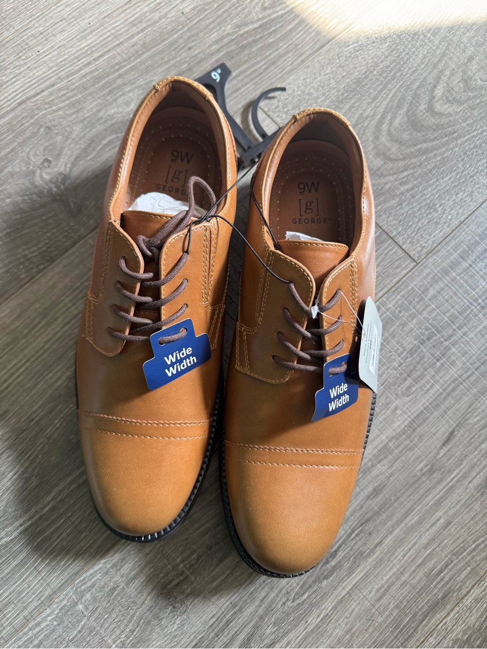George Tan Leather Wide Width Derby Oxfords